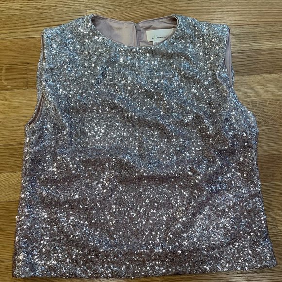 Anthropologie Fatima Sequin Top NWT 4 Ombre Pink - Picture 2 of 10